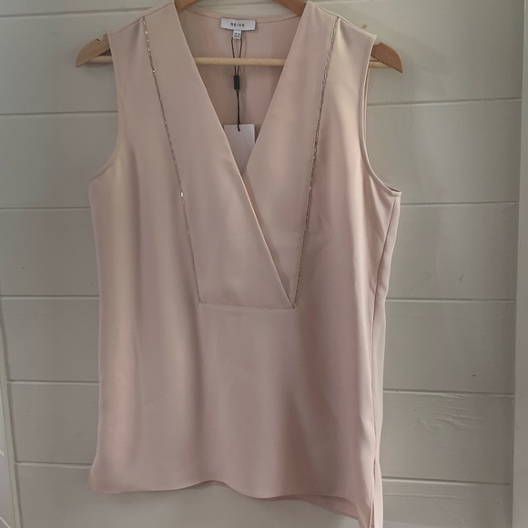 NWT: Reiss Charlotte top with silver beaded edging - Picture 2 of 13